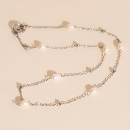Mini Pearl Chain Necklace (18")