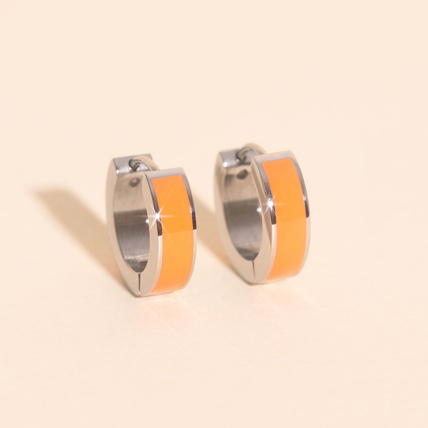 Color Chunky Huggie Hoop Earrings