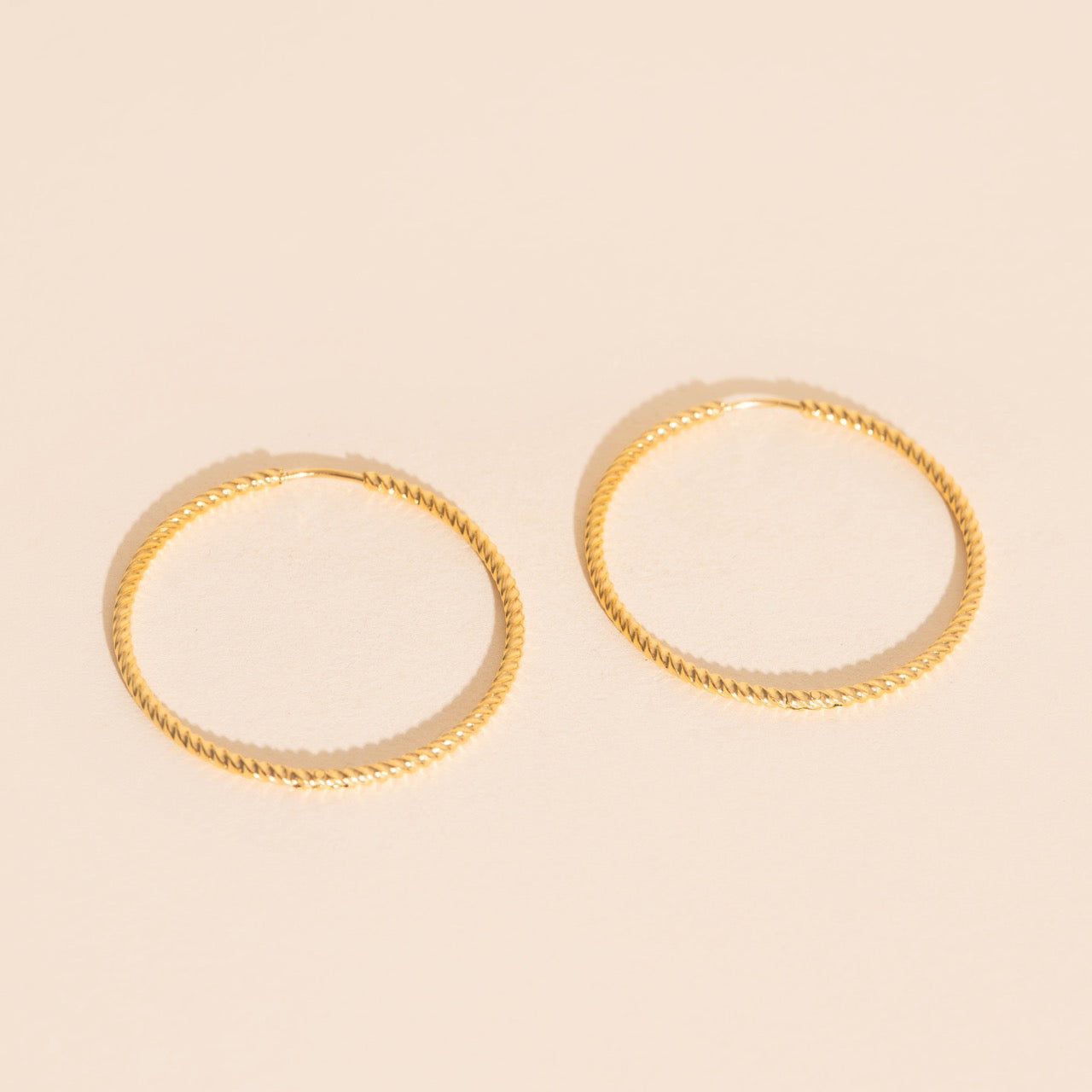 Lasso Rope Rounded Huggie Hoop Earrings