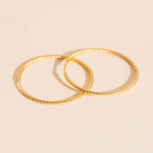 Lasso Rope Rounded Huggie Hoop Earrings