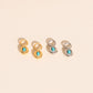 Turquoise Gem Huggie Hoop Charms