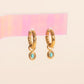Turquoise Gem Huggie Hoop Charms
