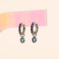 Turquoise Gem Huggie Hoop Charms