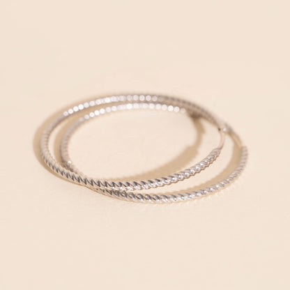 Lasso Rope Rounded Huggie Hoop Earrings