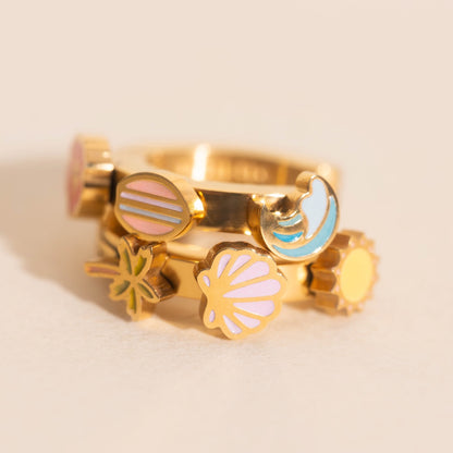 Beach 3D Huggie Hoop Earrings