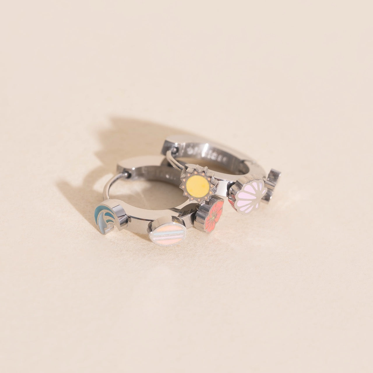 Beach 3D Huggie Hoop Earrings