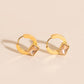 Blush Baguette Huggie Hoop Earrings