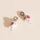 Floral Bead Huggie Hoop Charms