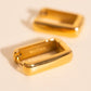 Chunky Rounded Rectangle Huggie Hoop Earrings
