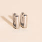 Chunky Rounded Rectangle Huggie Hoop Earrings