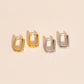 Chunky Rounded Rectangle Huggie Hoop Earrings