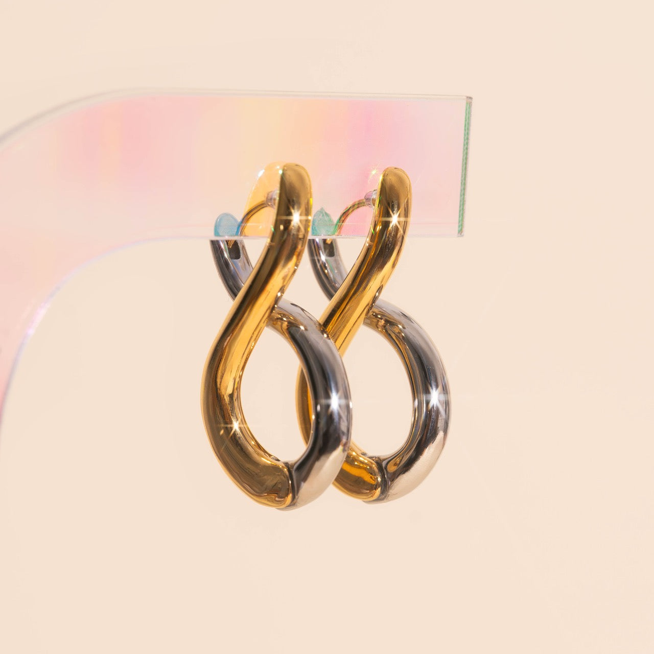 Infinity Chunky Rounded Huggie Hoop