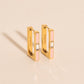Blush Luxe Rectangle Huggie Hoop Earrings