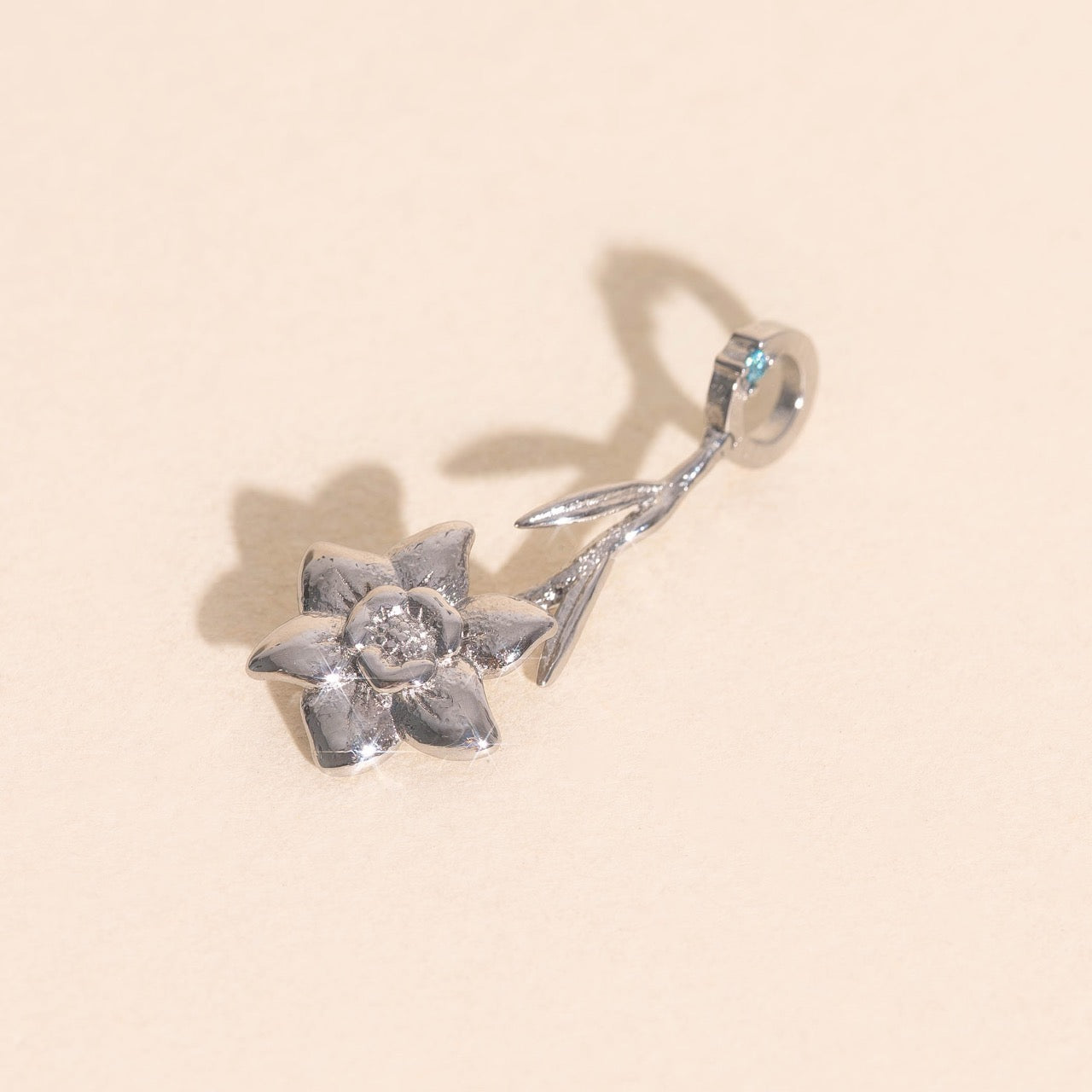 March Daffodil Birth Flower Necklace Charm