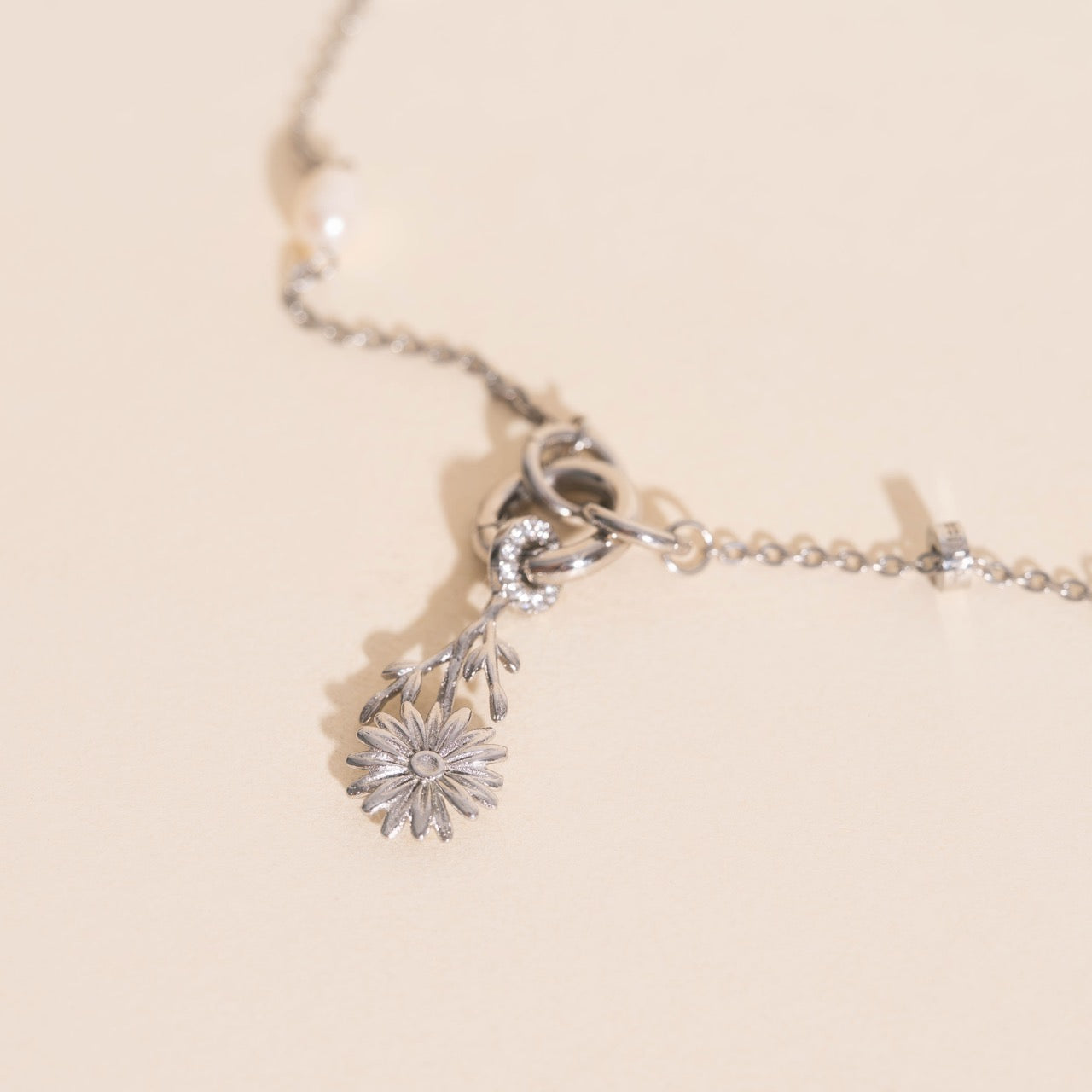 April Daisy Birth Flower Necklace Charm