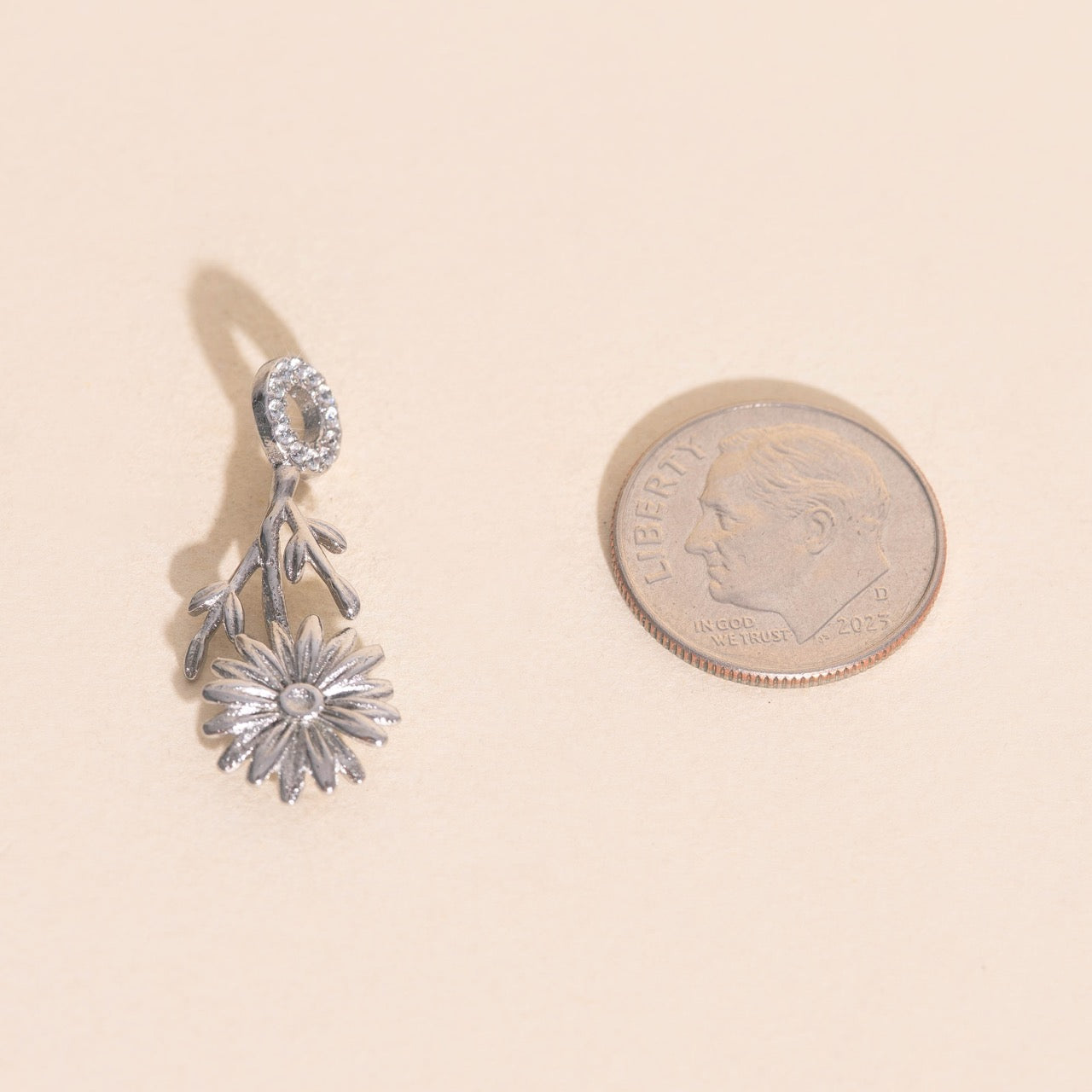 April Daisy Birth Flower Necklace Charm
