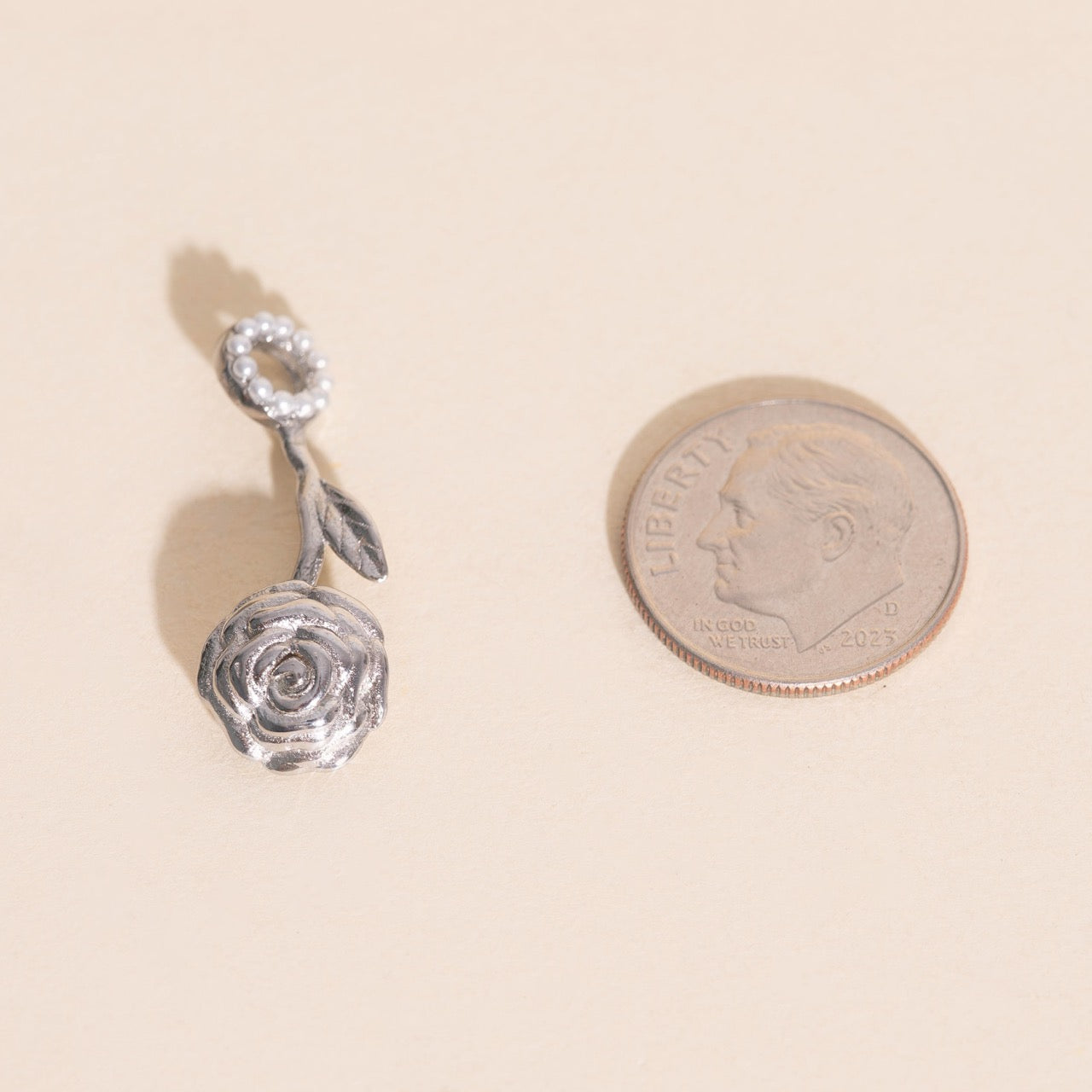 June Rose Birth Flower Necklace Charm