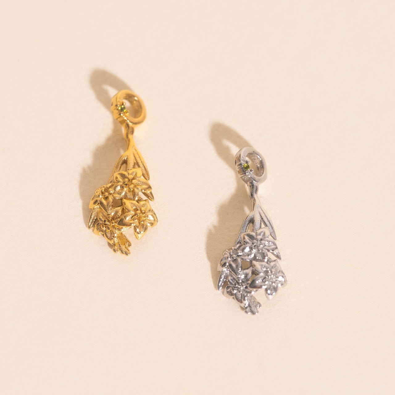 August Gladiolus Birth Flower Necklace Charm