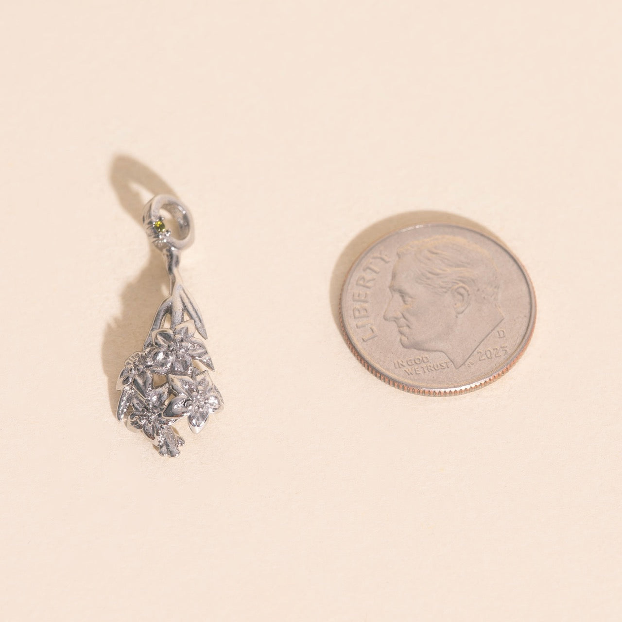 August Gladiolus Birth Flower Necklace Charm