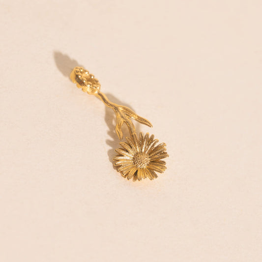 September Aster Birth Flower Necklace Charm