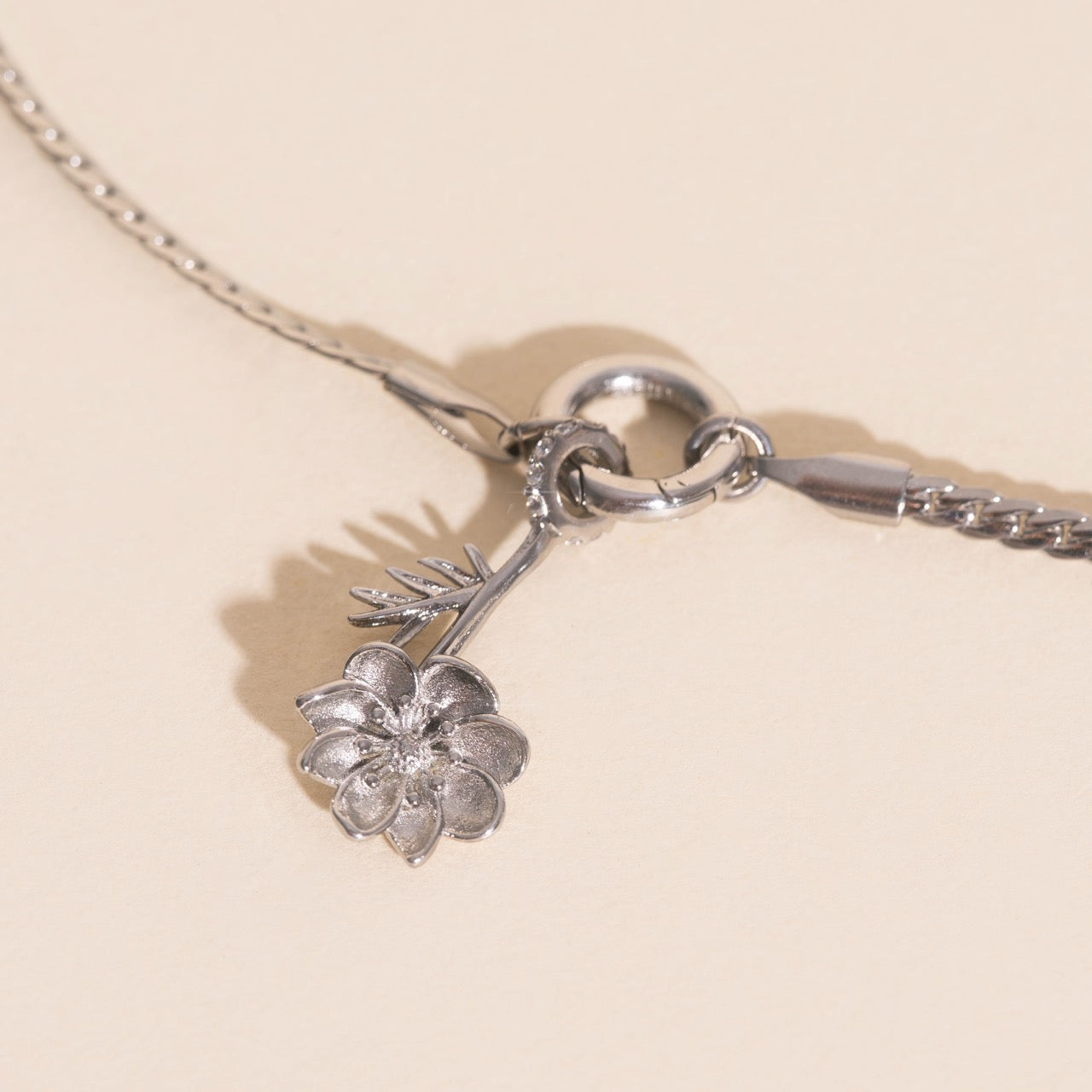 October Cosmos Birth Flower Necklace Charm