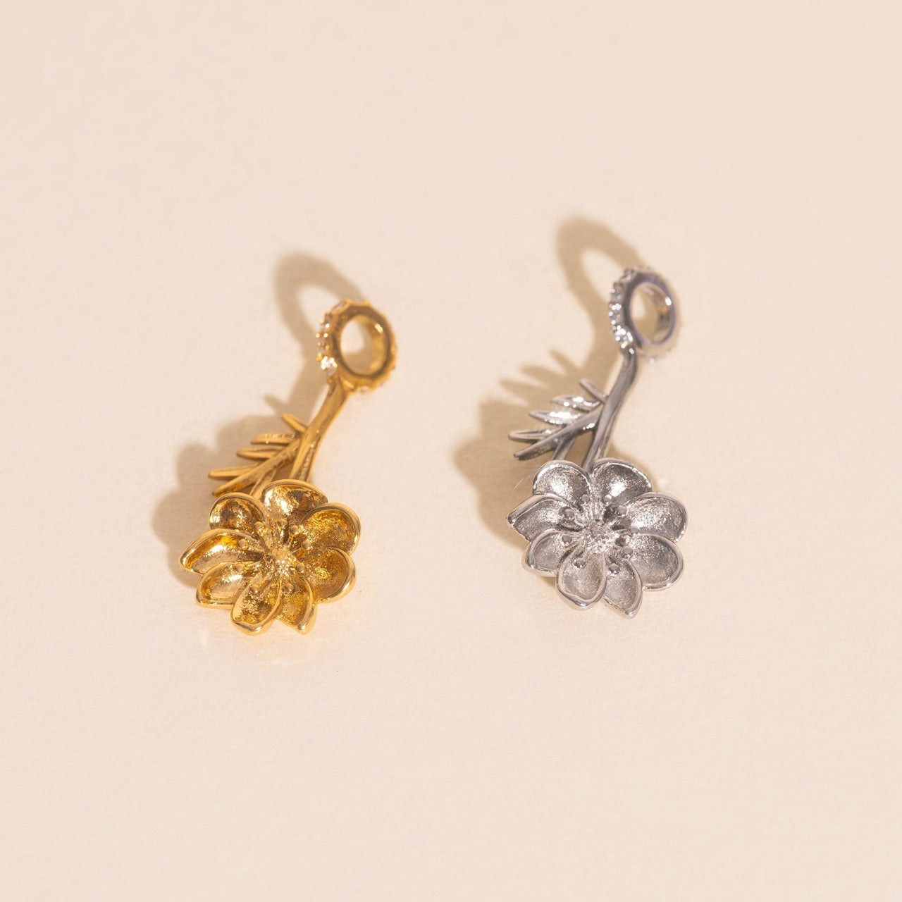 October Cosmos Birth Flower Necklace Charm