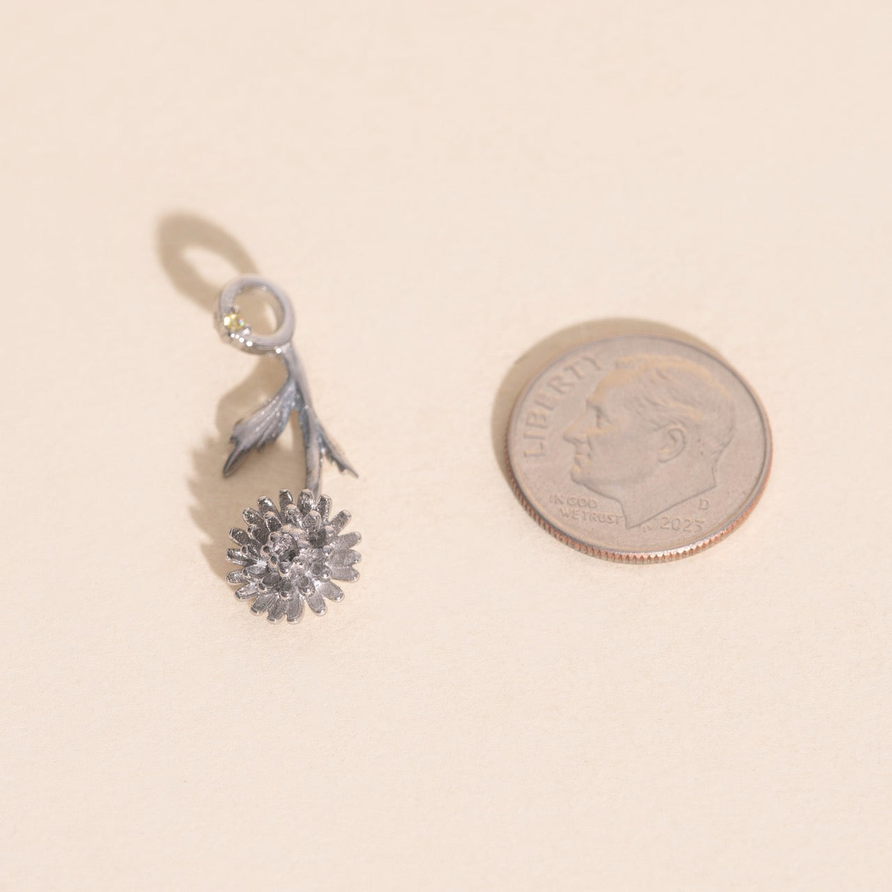 November Chrysanthemum Birth Flower Necklace Charm