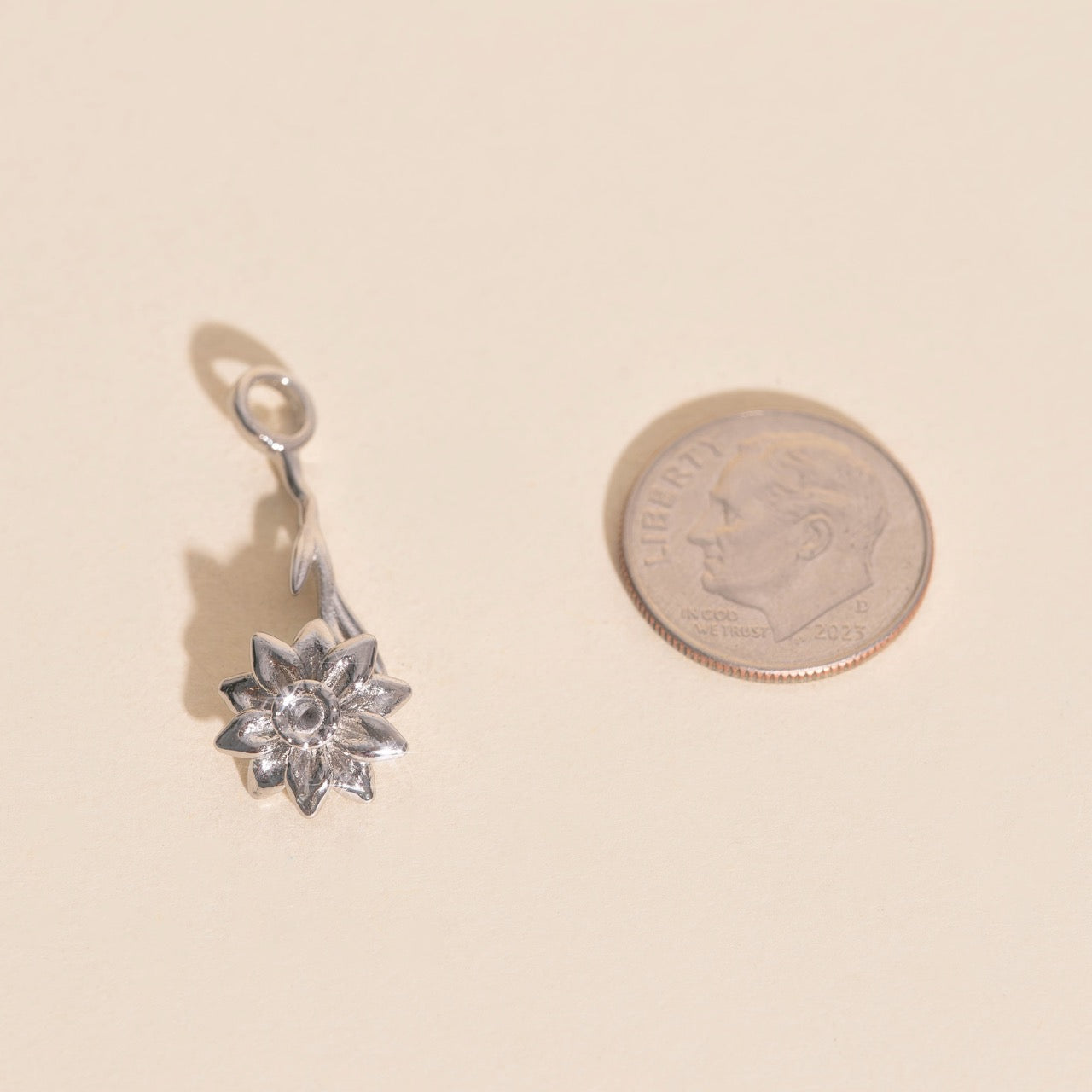 December Narcissus Birth Flower Necklace Charm