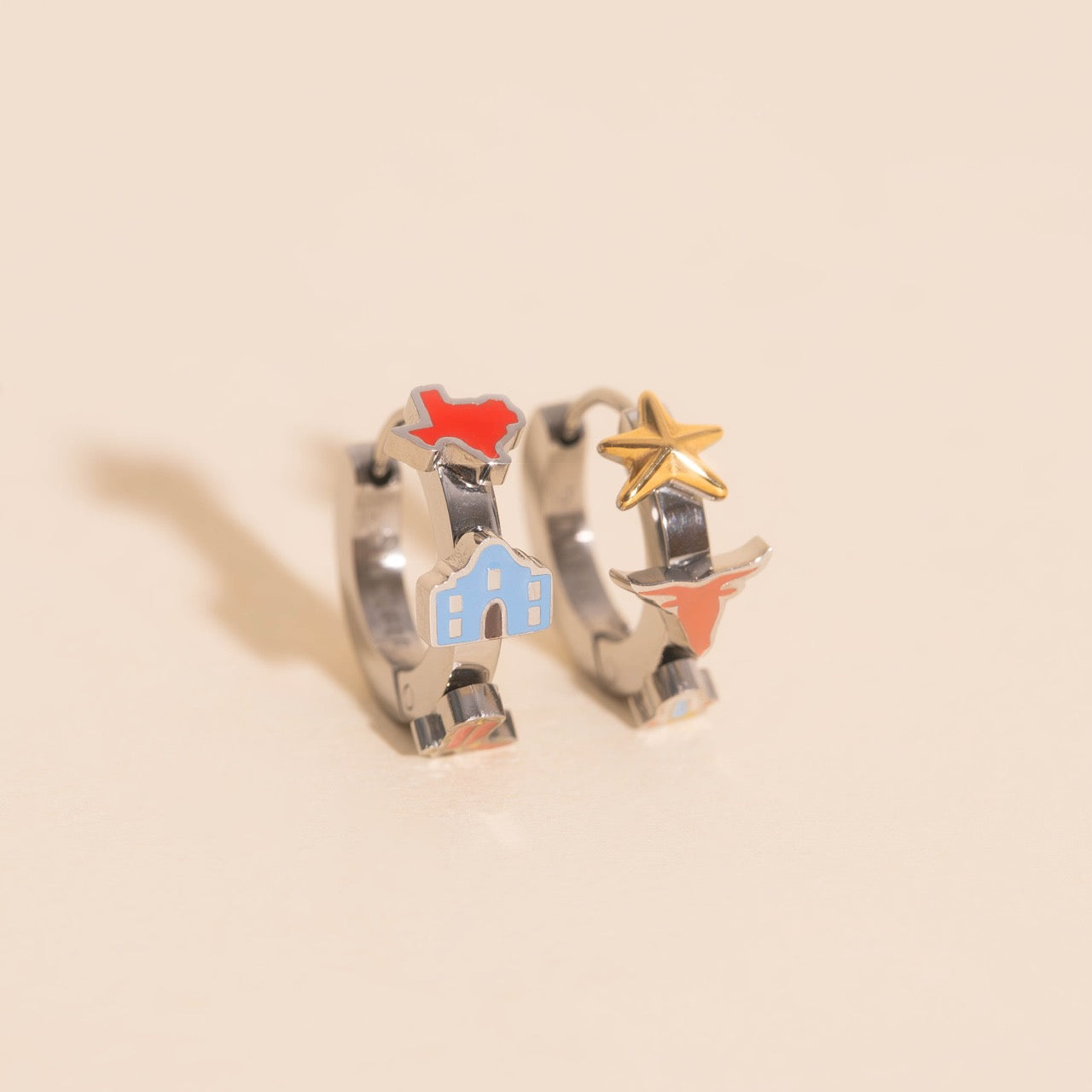 Texas 3D Huggie Hoop Earrings
