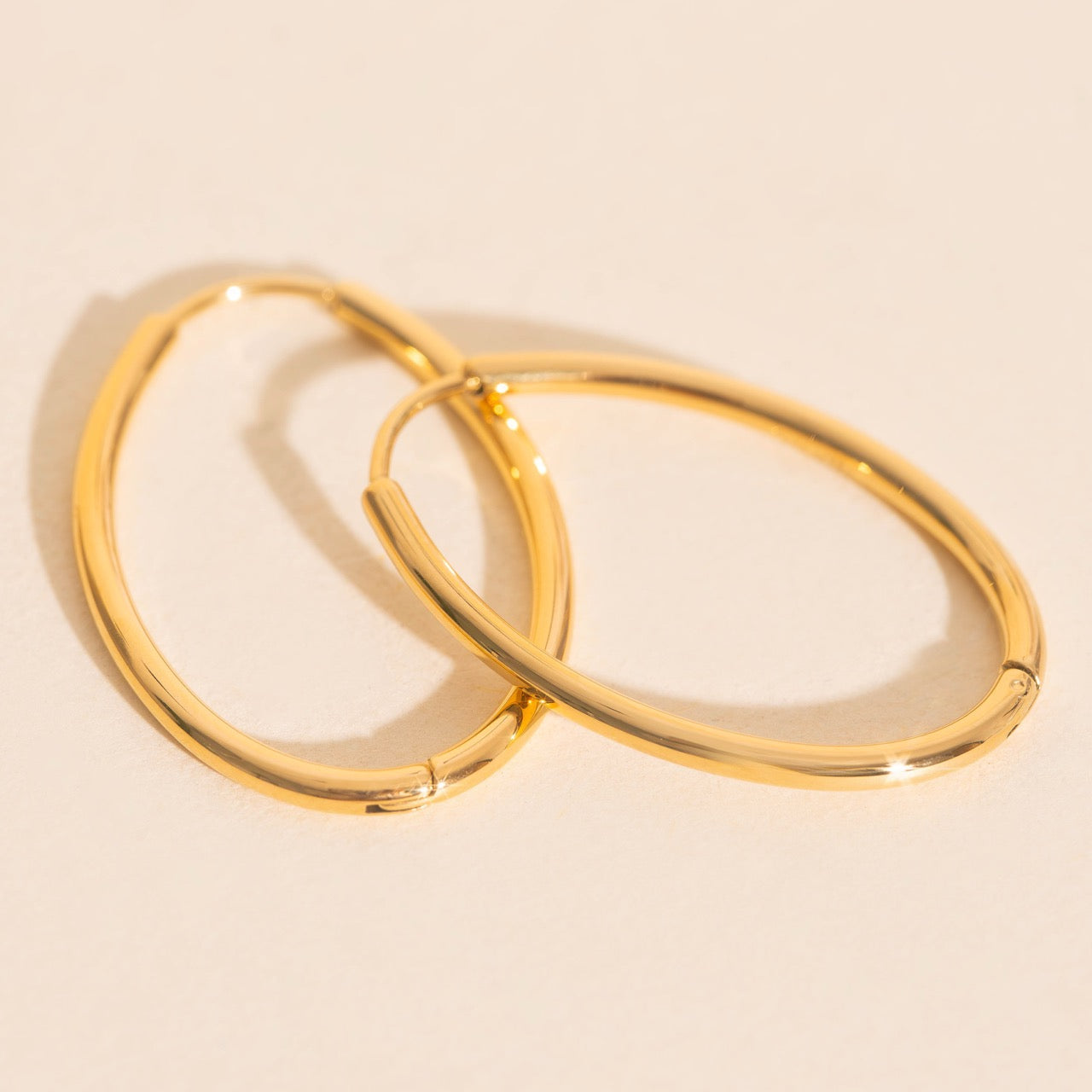 Oval Rounded Huggie Hoop Earrings