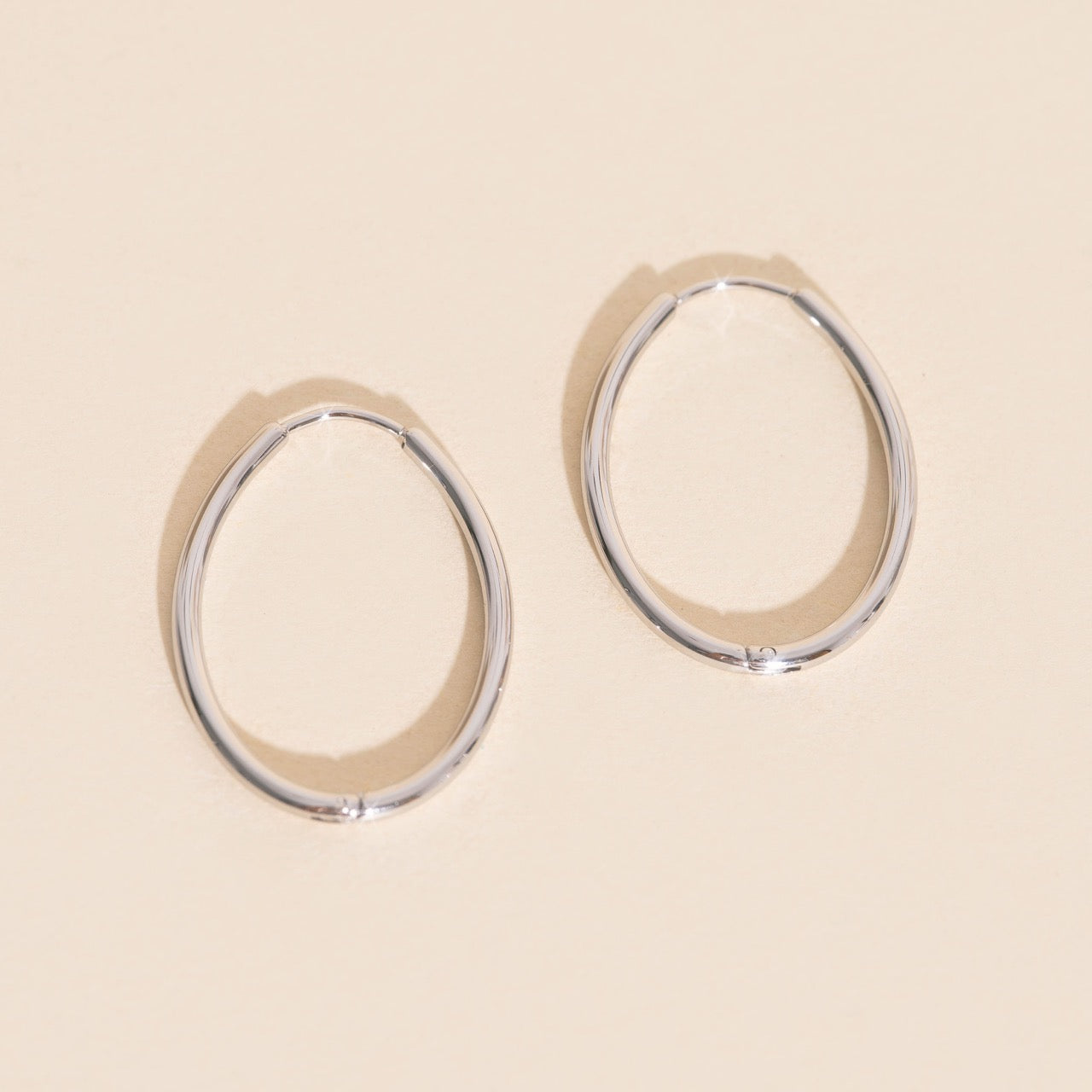 Oval Rounded Huggie Hoop Earrings
