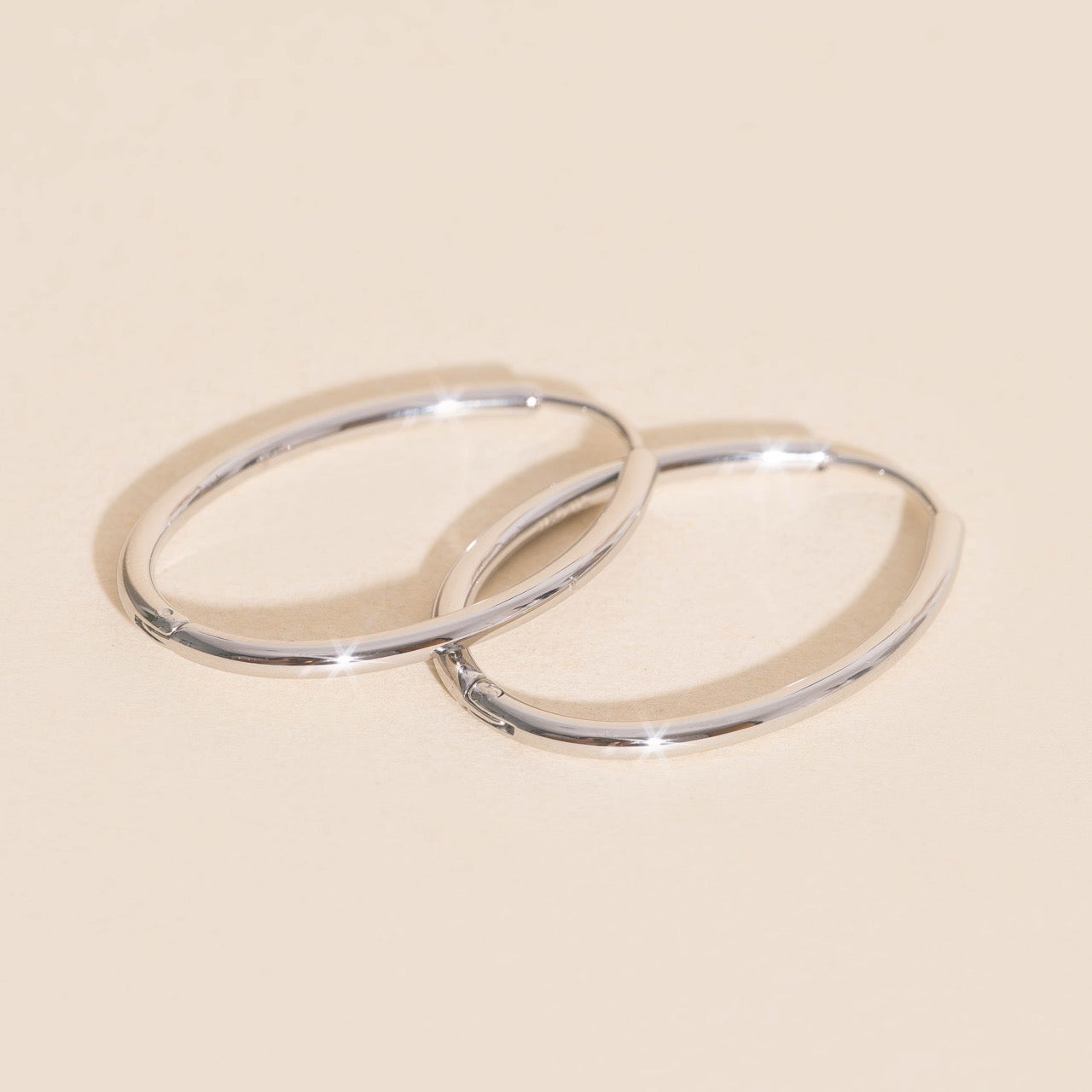 Oval Rounded Huggie Hoop Earrings