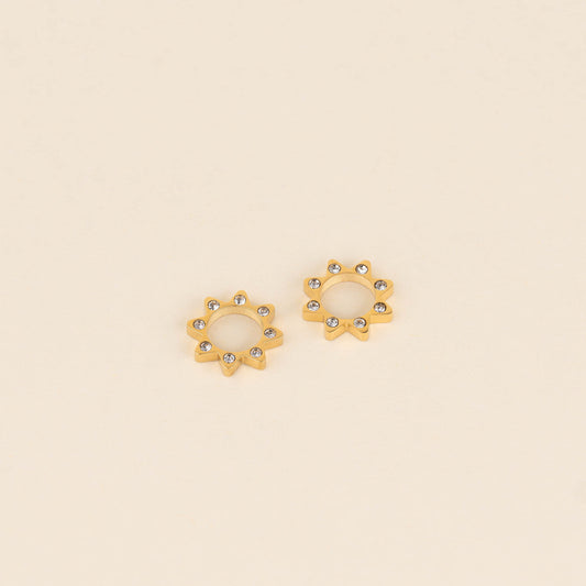 Crystal Sun Chunky Huggie Hoop Charms