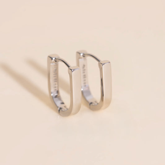 Titanium Smooth Stirrup Huggie Hoop Earrings