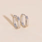 Smooth Oblong Huggie Hoop Earrings