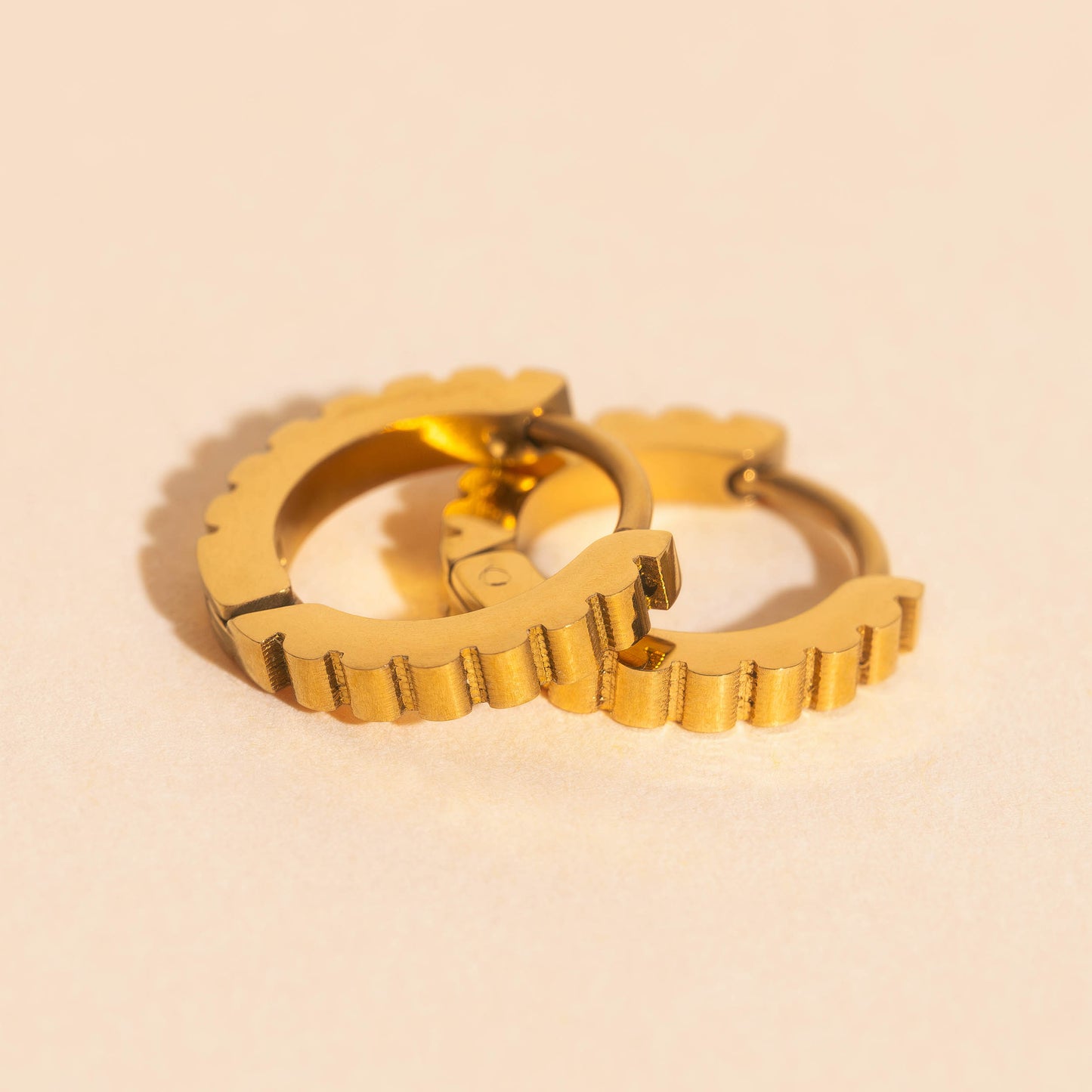 Scalloped Huggie Hoop Earrings