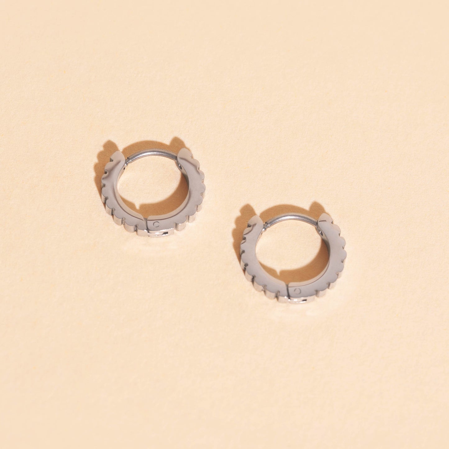 Scalloped Huggie Hoop Earrings