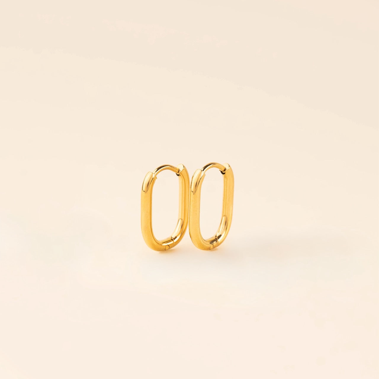 Rectangle Rounded Huggie Hoop Earrings