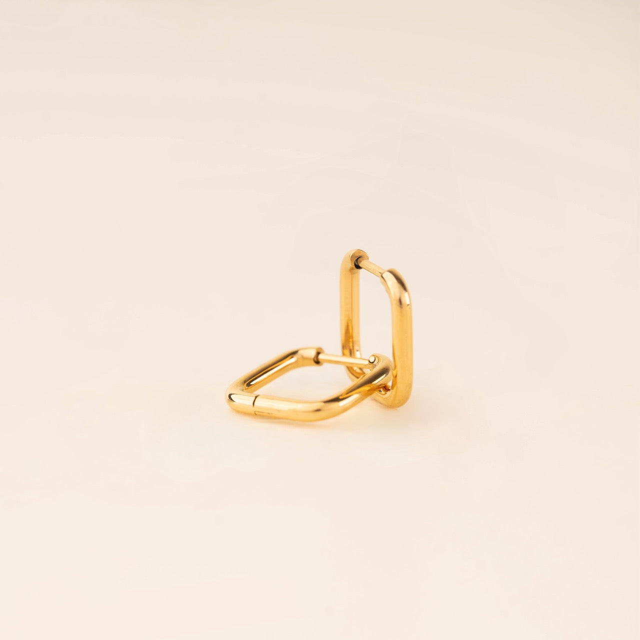 Square Rounded Huggie Hoop Earrings