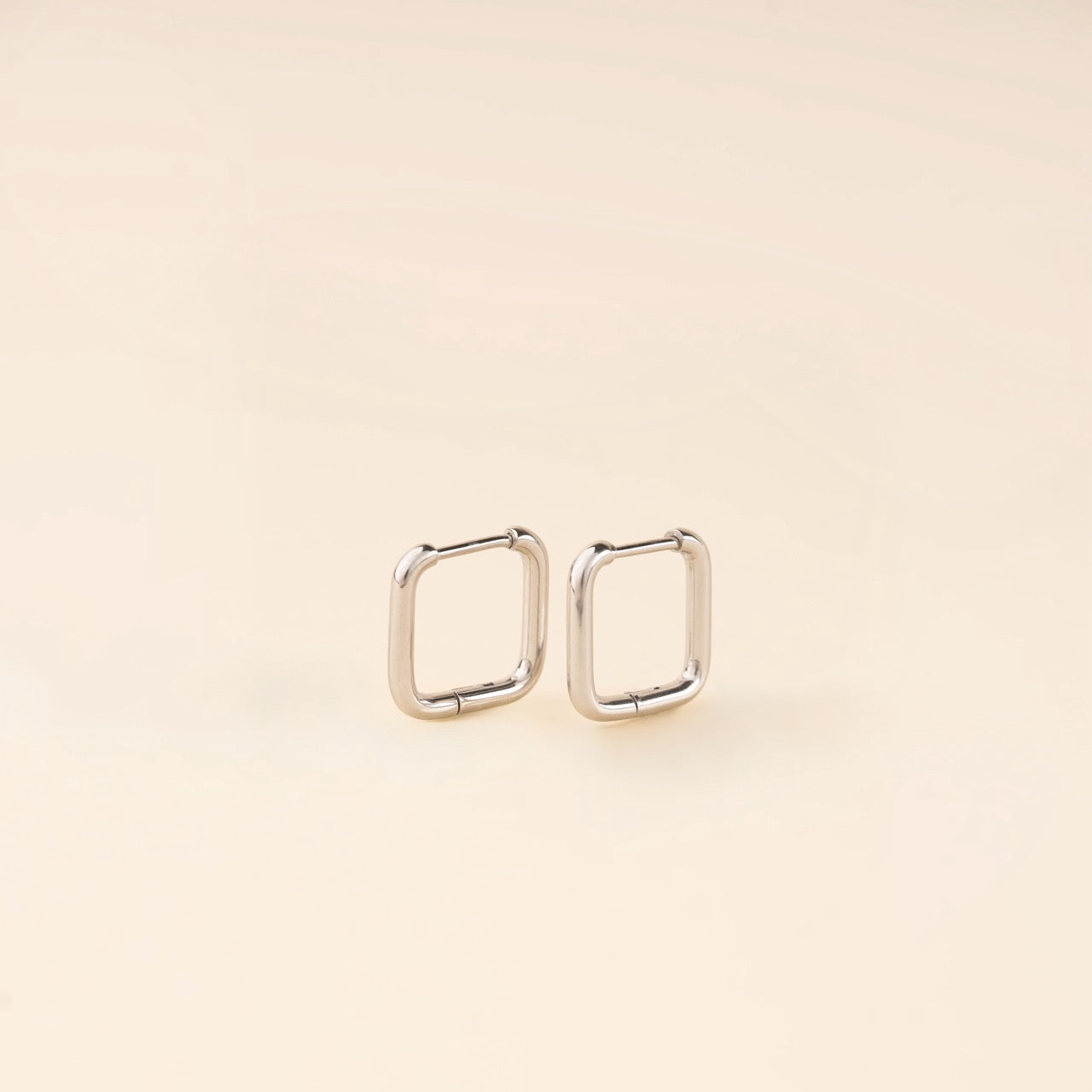 Square Rounded Huggie Hoop Earrings