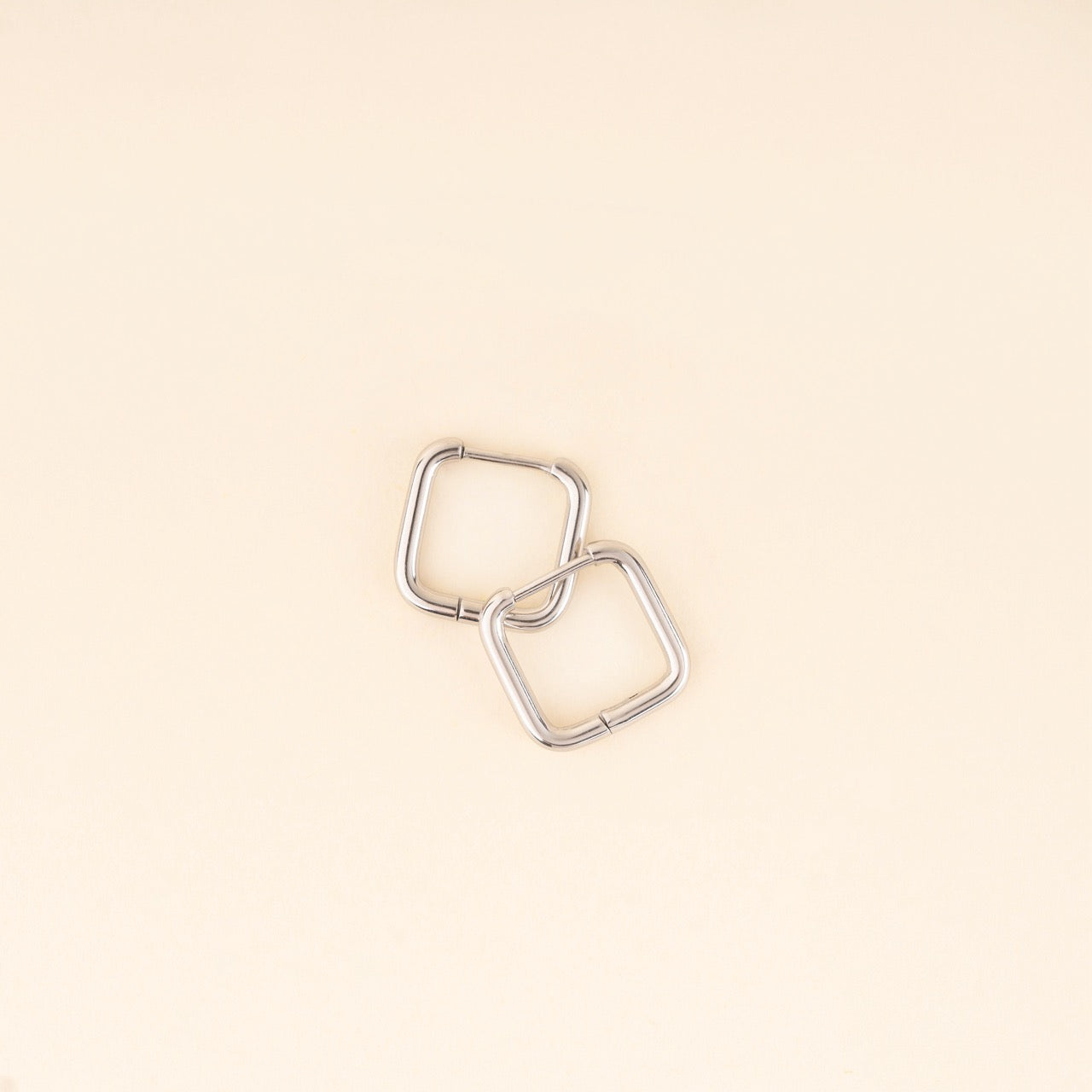 Square Rounded Huggie Hoop Earrings