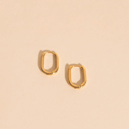 Titanium Rectangle Rounded Huggie Hoop Earrings
