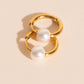 Pearl Huggie Hoop Earrings