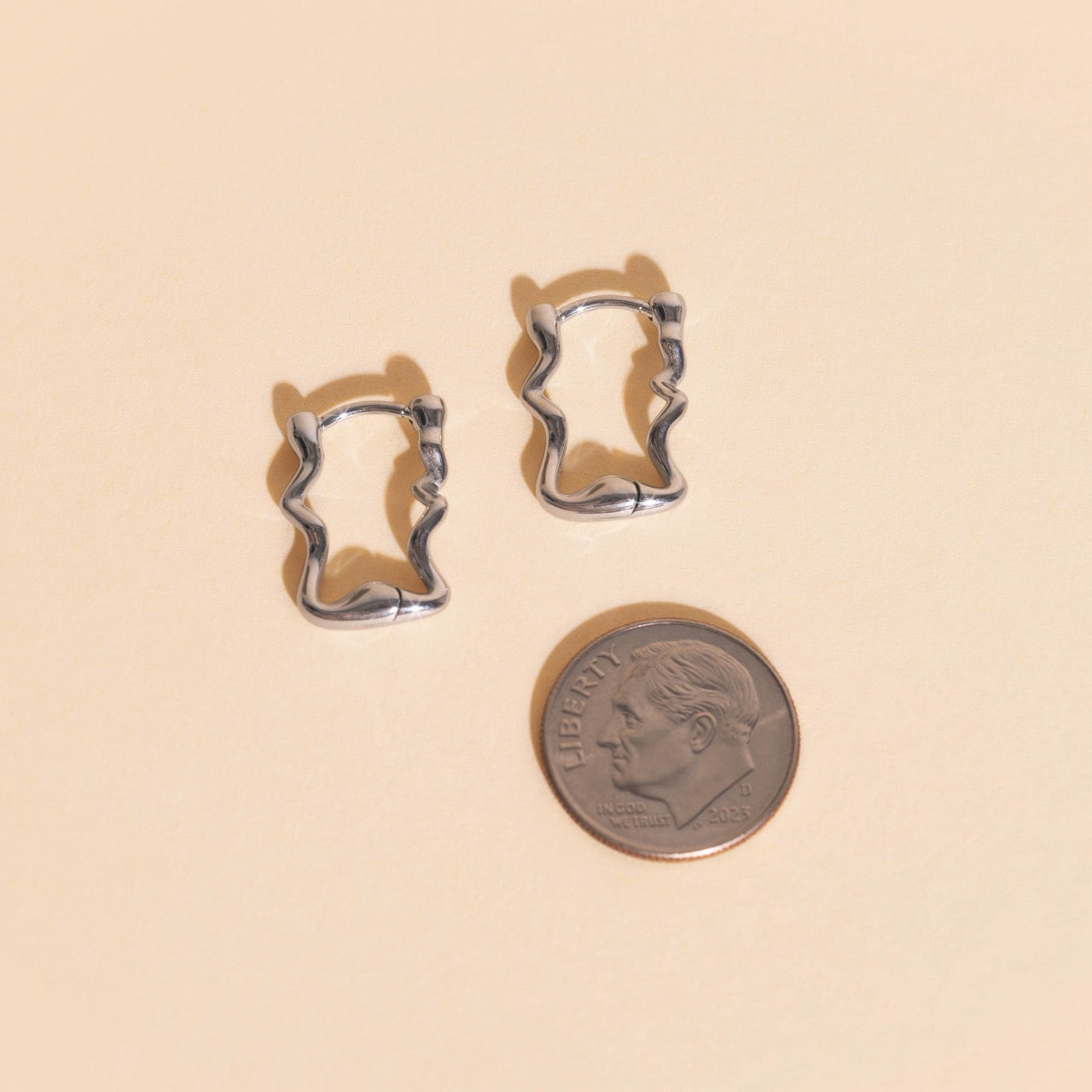 Squiggly Rounded Huggie Hoop Earrings – Oh Clementine