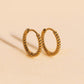 Rope Rounded Huggie Hoop Earrings