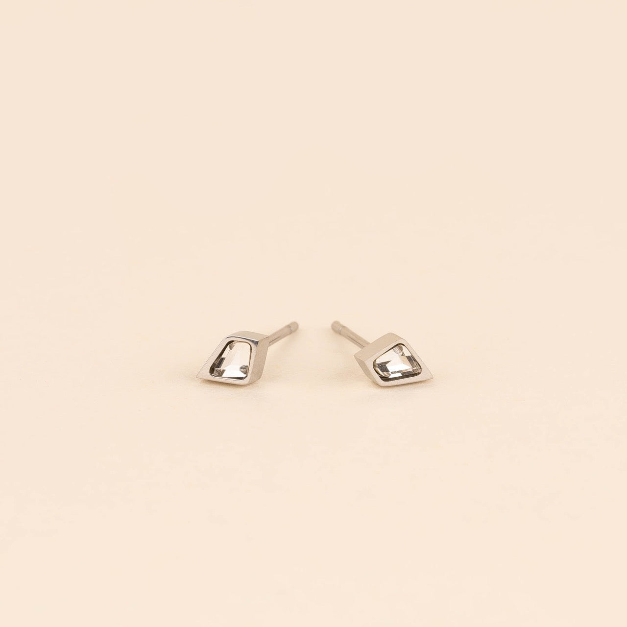 Trapezoid Crystal Stud Earrings