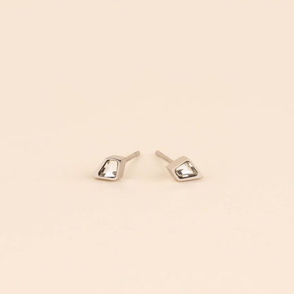 Trapezoid Crystal Stud Earrings