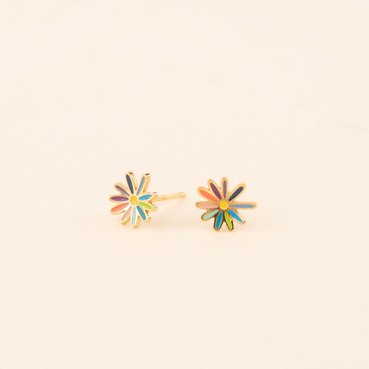 Rainbow Daisy Stud Earrings