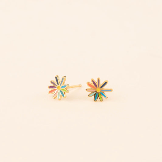 Rainbow Daisy Stud Earrings