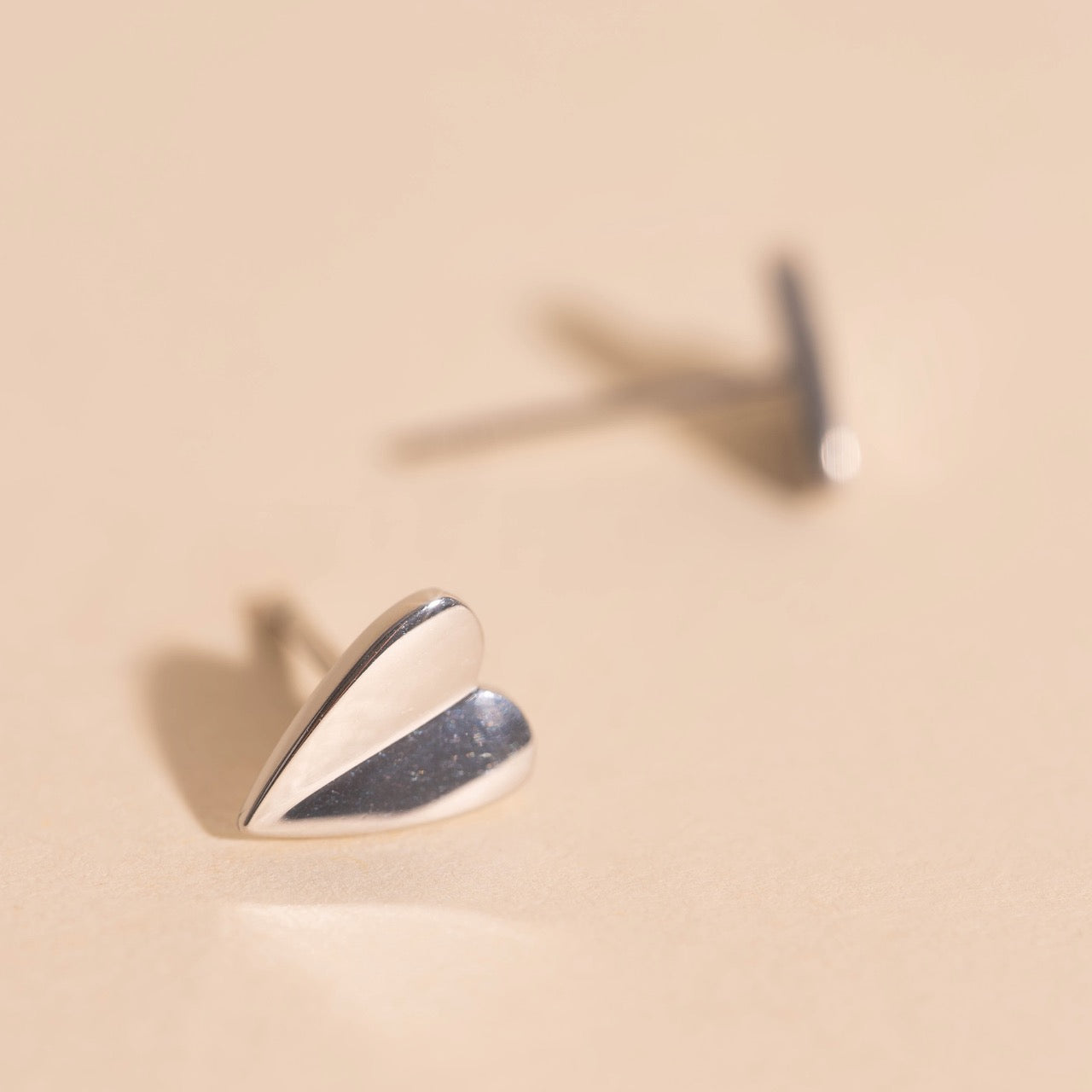 Folded Heart Stud Earrings – Oh Clementine